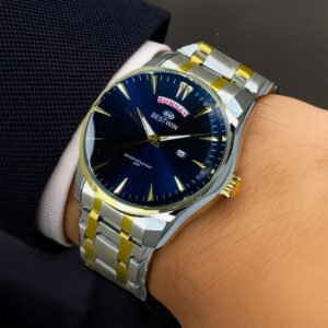 Best Win Watch to tone Silver & Golden Blue dial