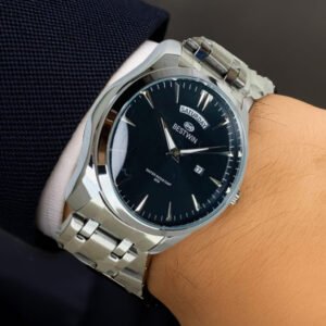 Best Win Watch Silver Color Black Dial