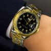 Rolux Watch Black dial with to tone Silver & Golden