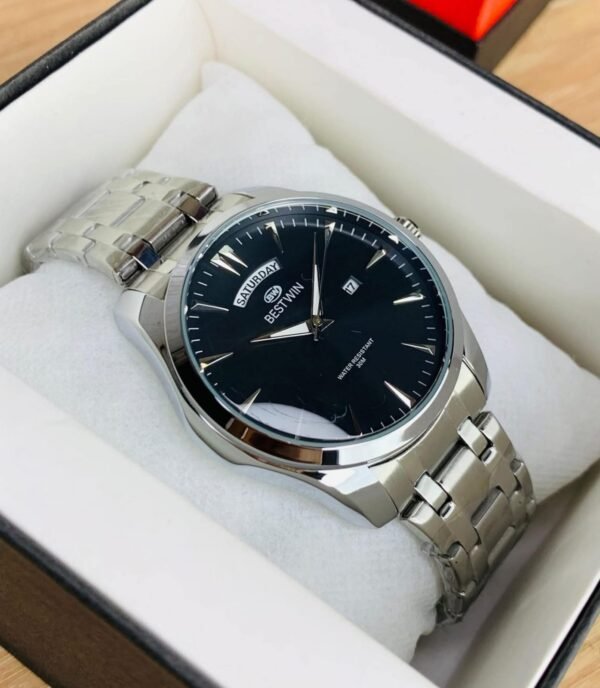 Best Win Watch Silver Color Black Dial