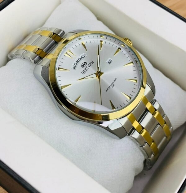 Best Win Watch White dial to tone Silver & Golden